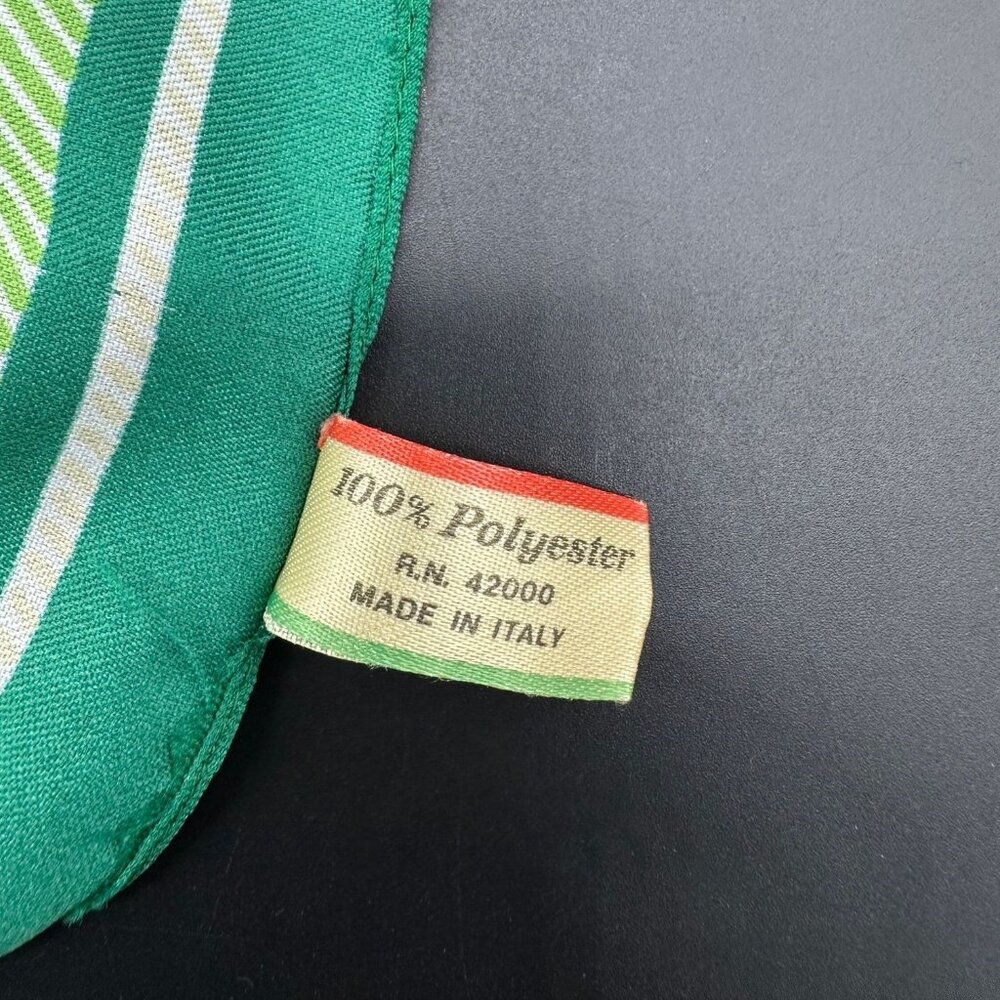 Vintage Italian Scarf Head Wrap Miss Ty Made in Italy Green St Patricks Day 80s - Picture 6 of 9